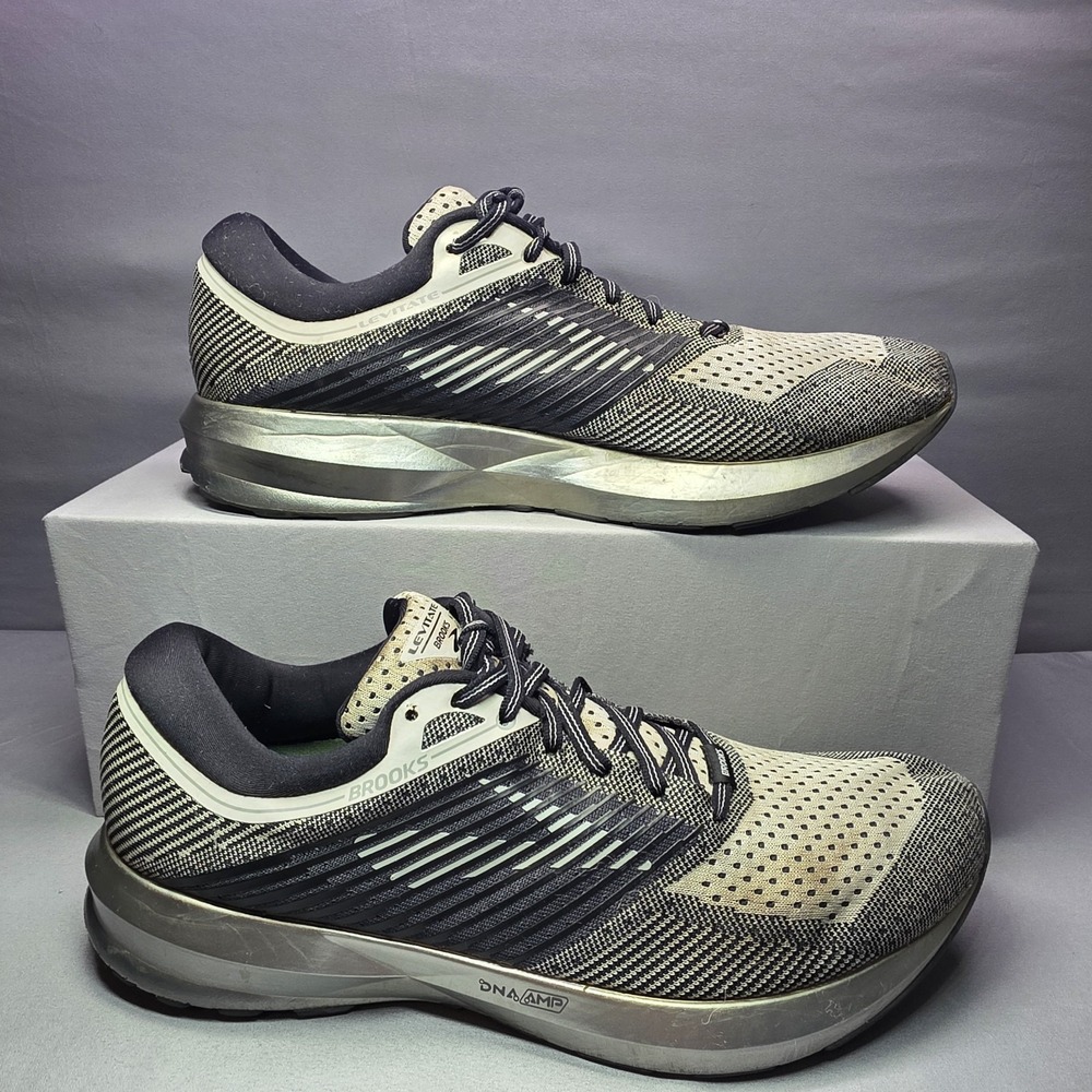 Brooks Levitate Mens Size 11 D Silver Black Running Shoes Sneakers 1102691D156